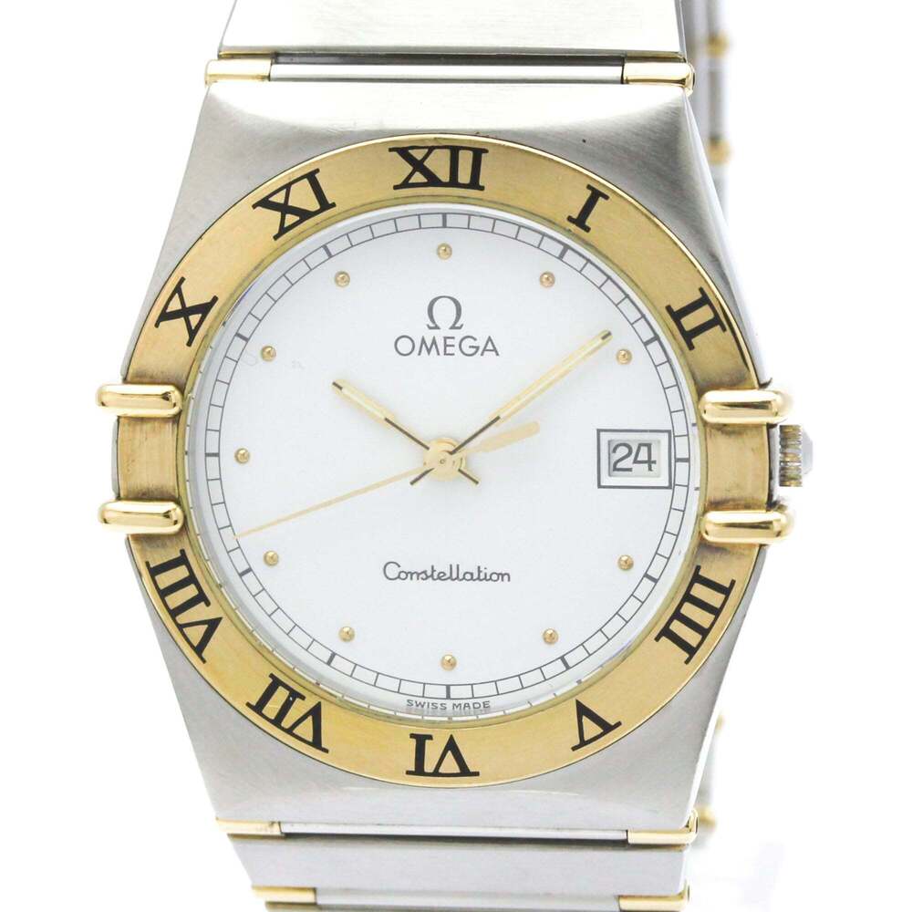 OMEGA Constellation 18K Gold Steel Quartz Mens Watch 396.1070 Polished
